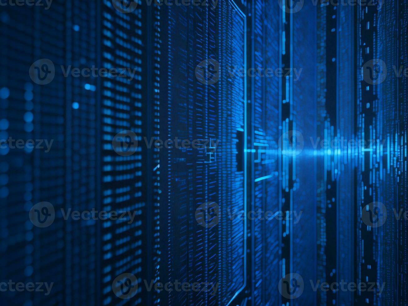 AI generated Digital Cyberspace with Particles and Digital Data Network Connections. High Speed Connection and Data Analysis Technology Digital Abstract Background Concept. 3d rendering photo