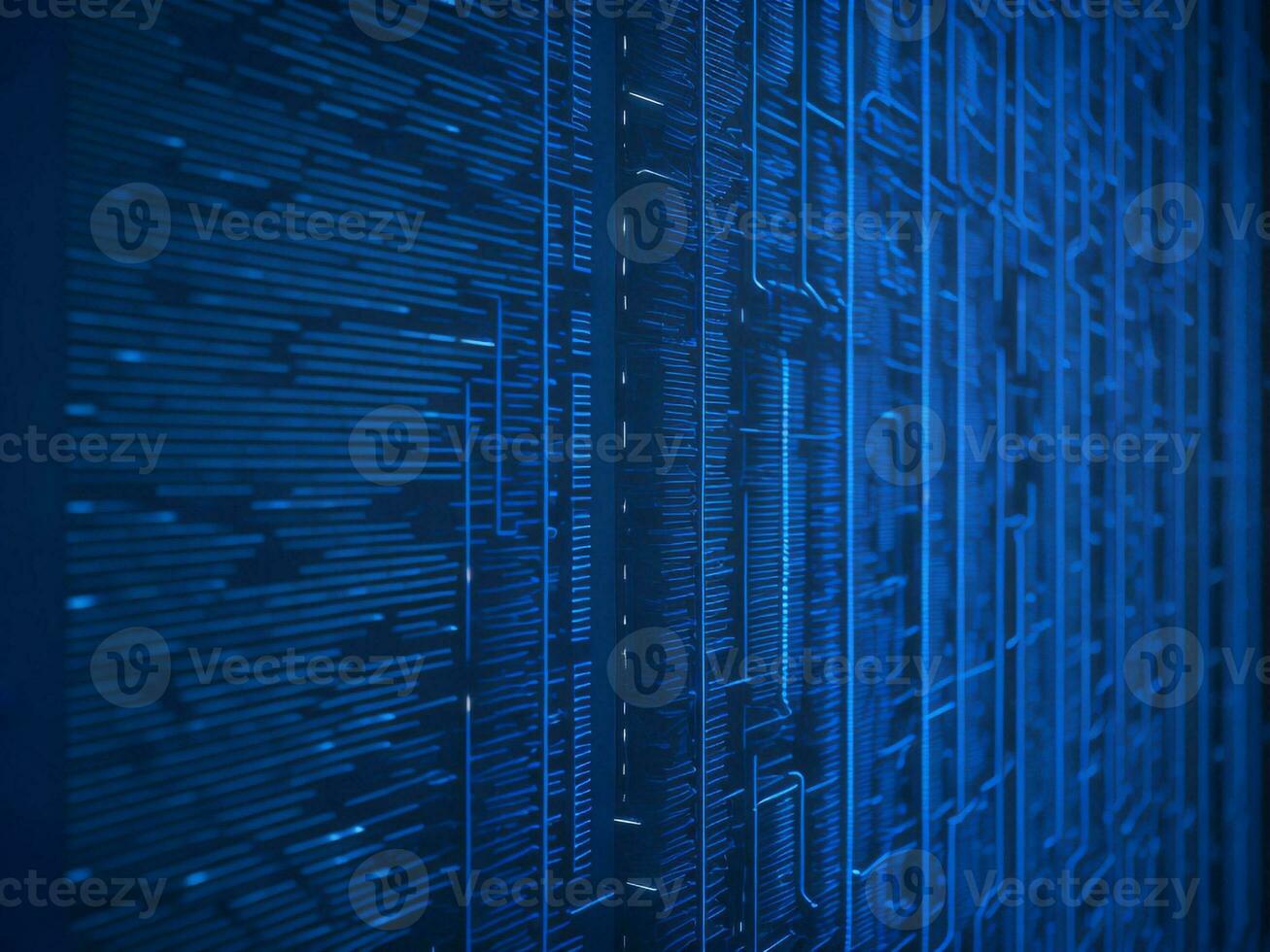 AI generated Digital Cyberspace with Particles and Digital Data Network Connections. High Speed Connection and Data Analysis Technology Digital Abstract Background Concept. 3d rendering photo