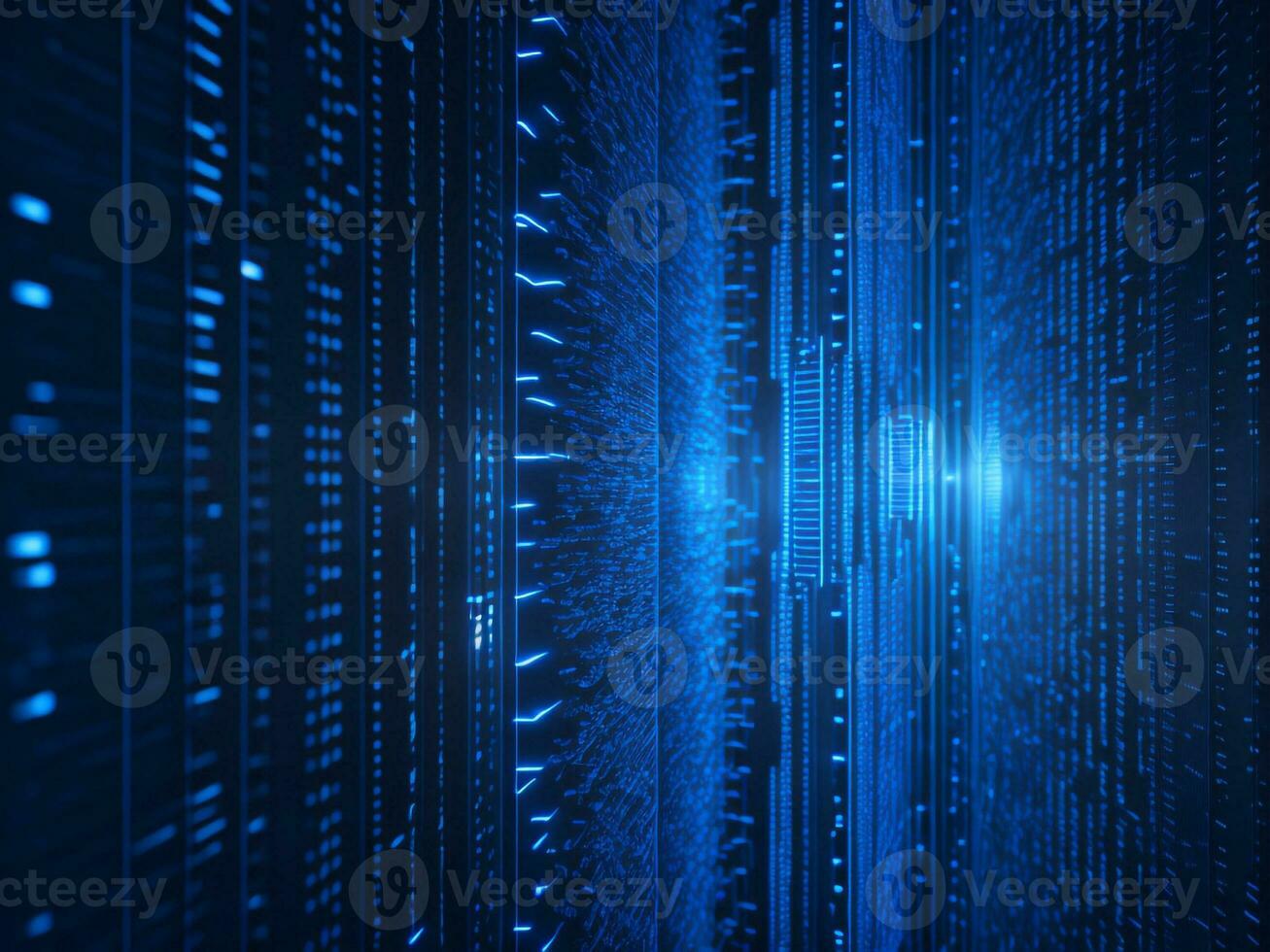 AI generated Digital Cyberspace with Particles and Digital Data Network Connections. High Speed Connection and Data Analysis Technology Digital Abstract Background Concept. 3d rendering photo