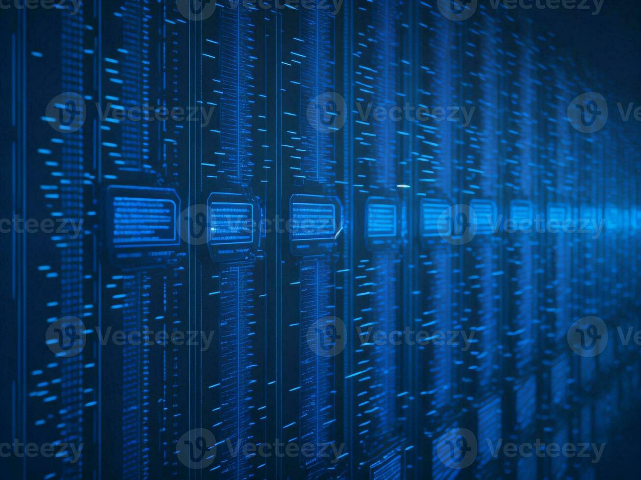 AI generated Digital Cyberspace with Particles and Digital Data Network Connections. High Speed Connection and Data Analysis Technology Digital Abstract Background Concept. 3d rendering photo