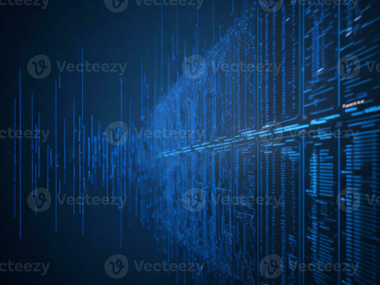 AI generated Digital Cyberspace with Particles and Digital Data Network Connections. High Speed Connection and Data Analysis Technology Digital Abstract Background Concept. 3d rendering photo