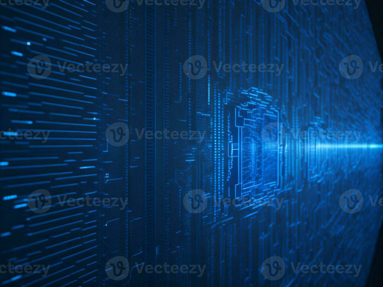 AI generated Digital Cyberspace with Particles and Digital Data Network Connections. High Speed Connection and Data Analysis Technology Digital Abstract Background Concept. 3d rendering photo