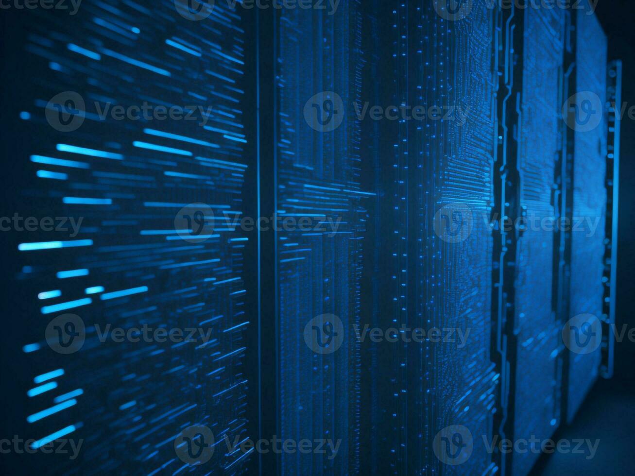 AI generated Digital Cyberspace with Particles and Digital Data Network Connections. High Speed Connection and Data Analysis Technology Digital Abstract Background Concept. 3d rendering photo