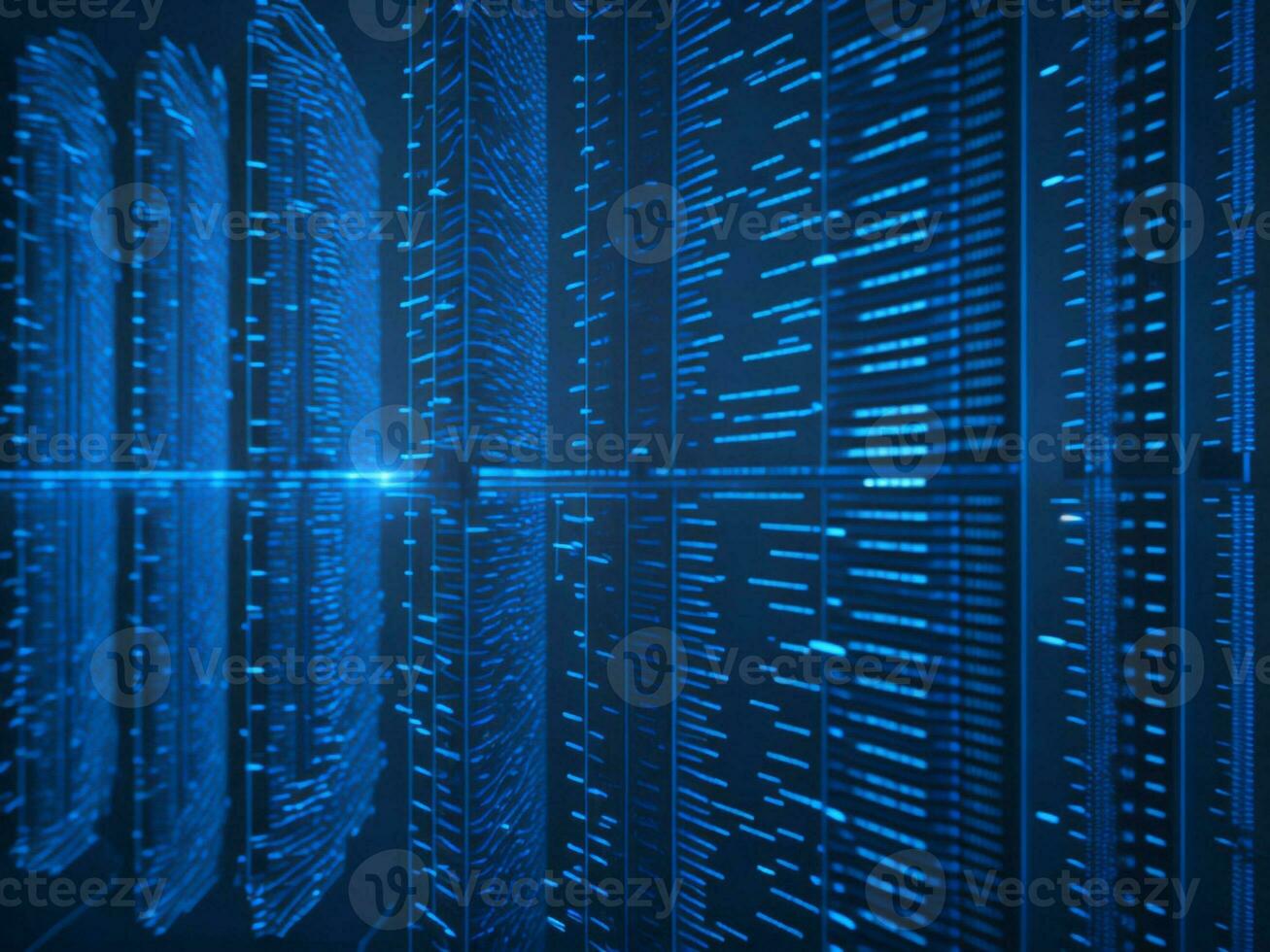AI generated Digital Cyberspace with Particles and Digital Data Network Connections. High Speed Connection and Data Analysis Technology Digital Abstract Background Concept. 3d rendering photo