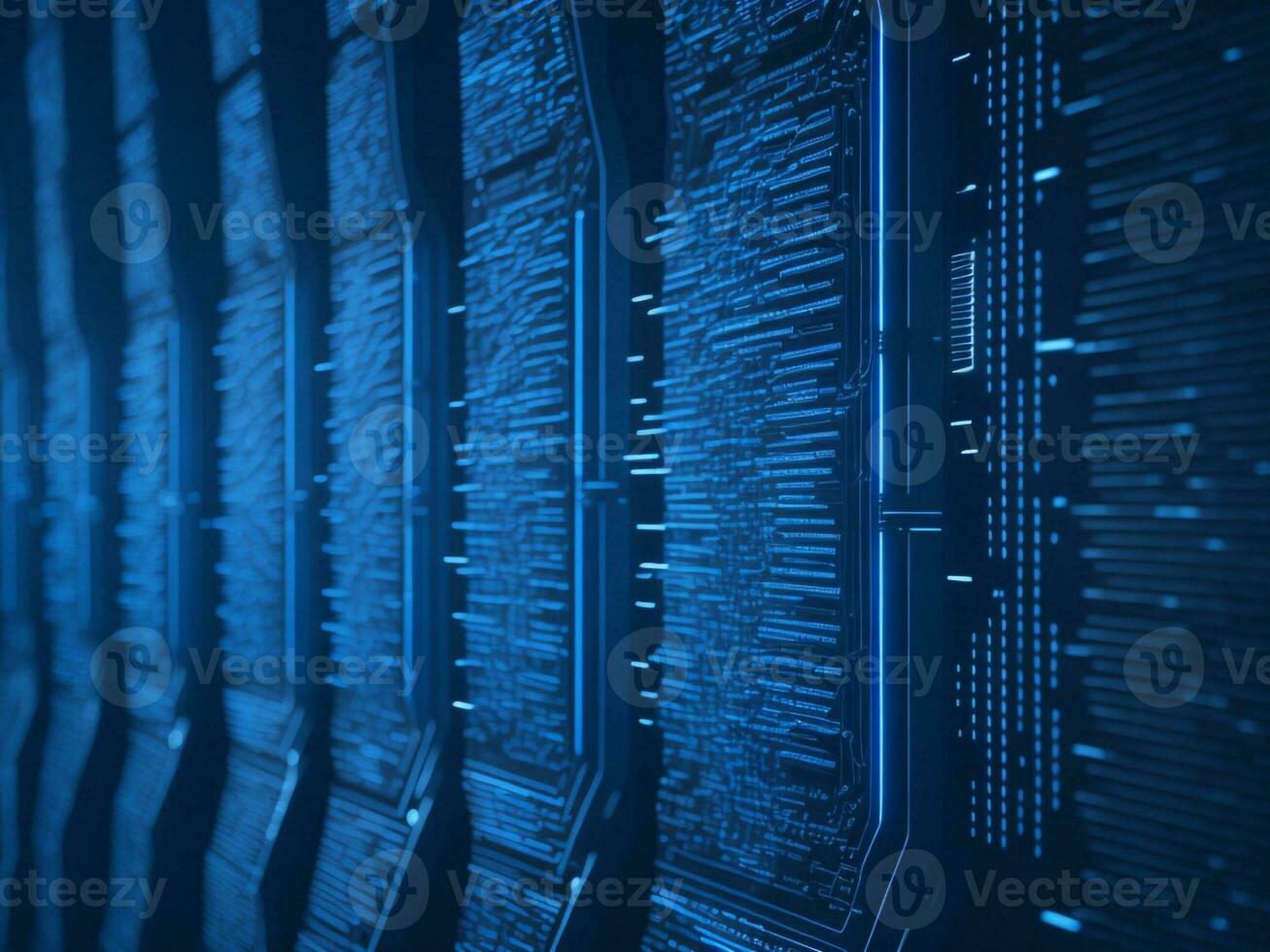 AI generated Digital Cyberspace with Particles and Digital Data Network Connections. High Speed Connection and Data Analysis Technology Digital Abstract Background Concept. 3d rendering photo