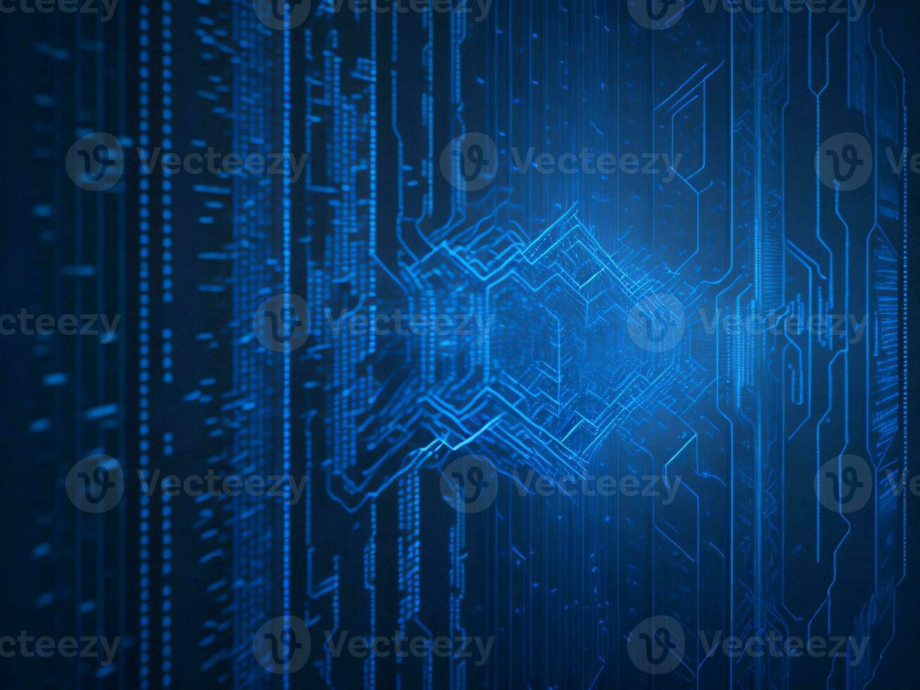 AI generated Digital Cyberspace with Particles and Digital Data Network Connections. High Speed Connection and Data Analysis Technology Digital Abstract Background Concept. 3d rendering photo