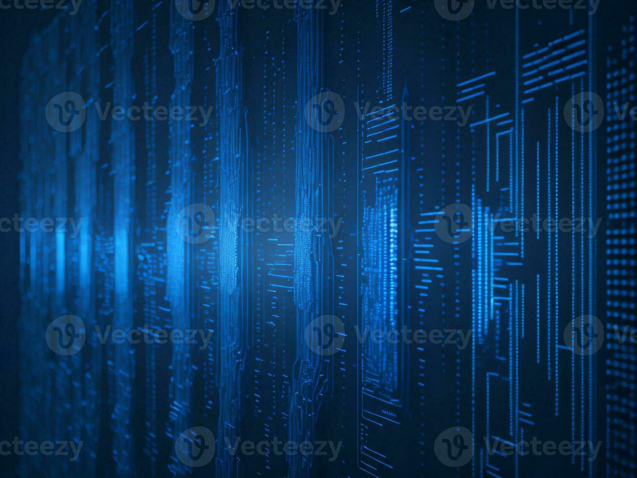 AI generated Digital Cyberspace with Particles and Digital Data Network Connections. High Speed Connection and Data Analysis Technology Digital Abstract Background Concept. 3d rendering photo