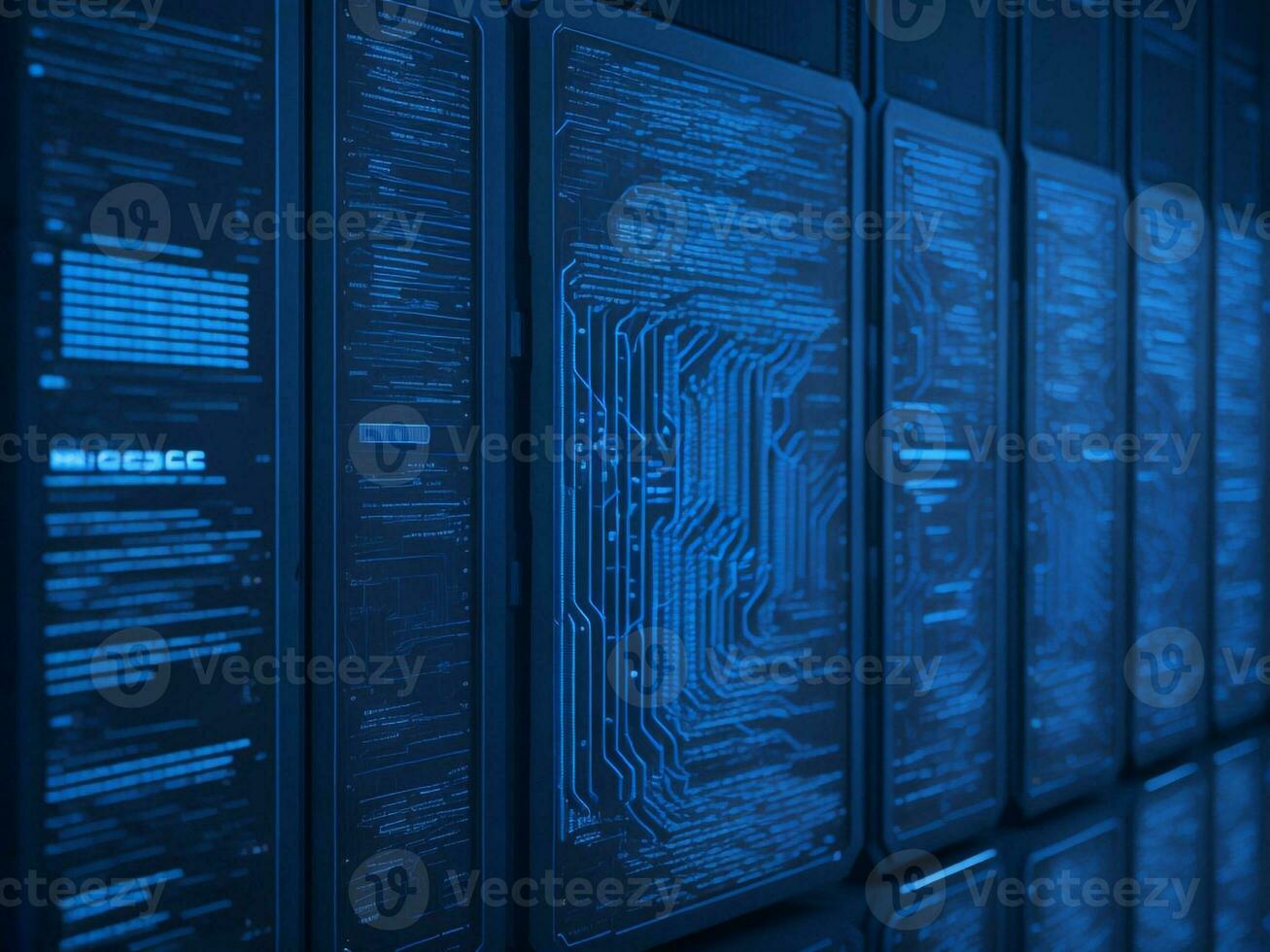 AI generated Digital Cyberspace with Particles and Digital Data Network Connections. High Speed Connection and Data Analysis Technology Digital Abstract Background Concept. 3d rendering photo