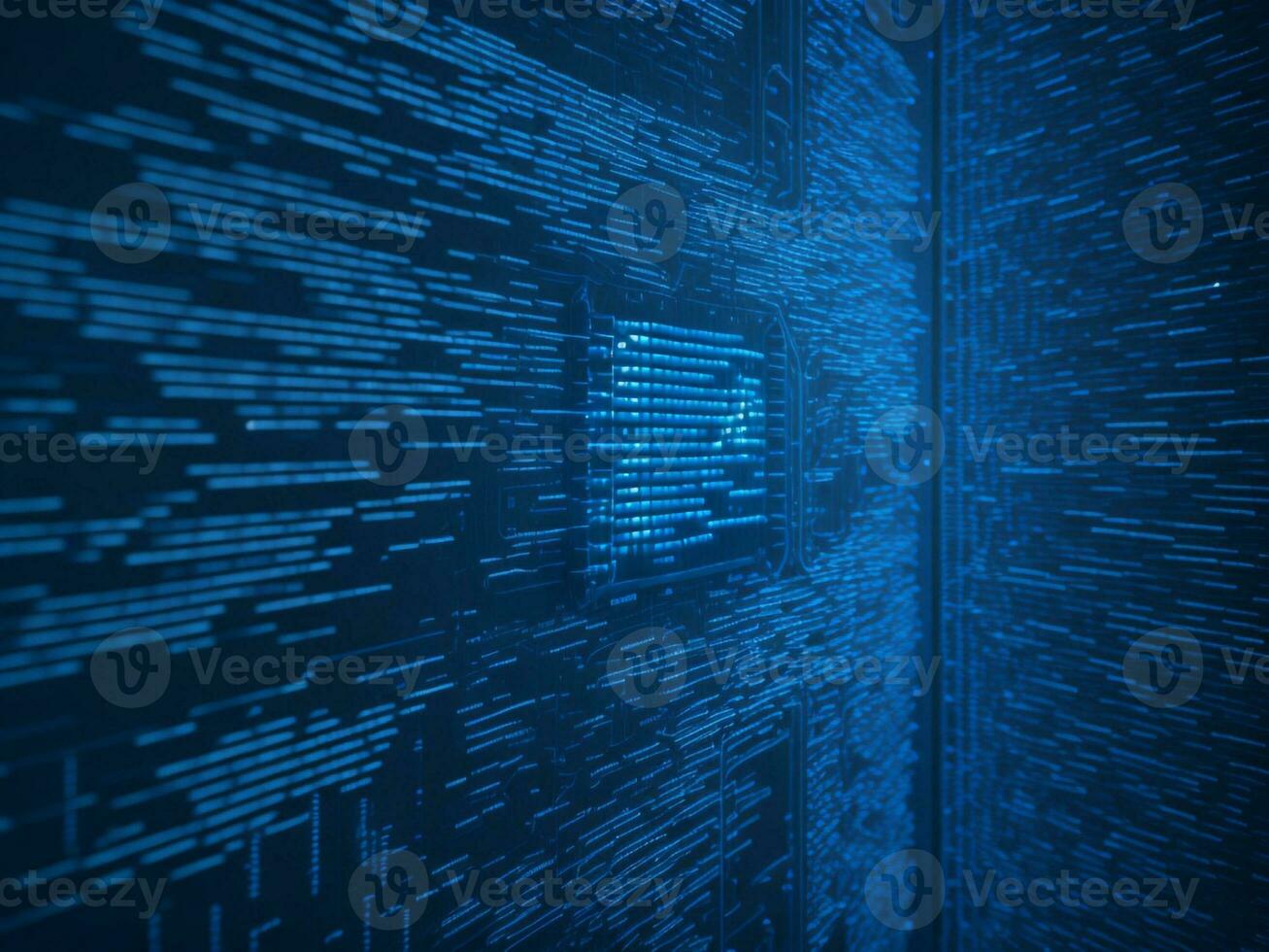AI generated Digital Cyberspace with Particles and Digital Data Network Connections. High Speed Connection and Data Analysis Technology Digital Abstract Background Concept. 3d rendering photo