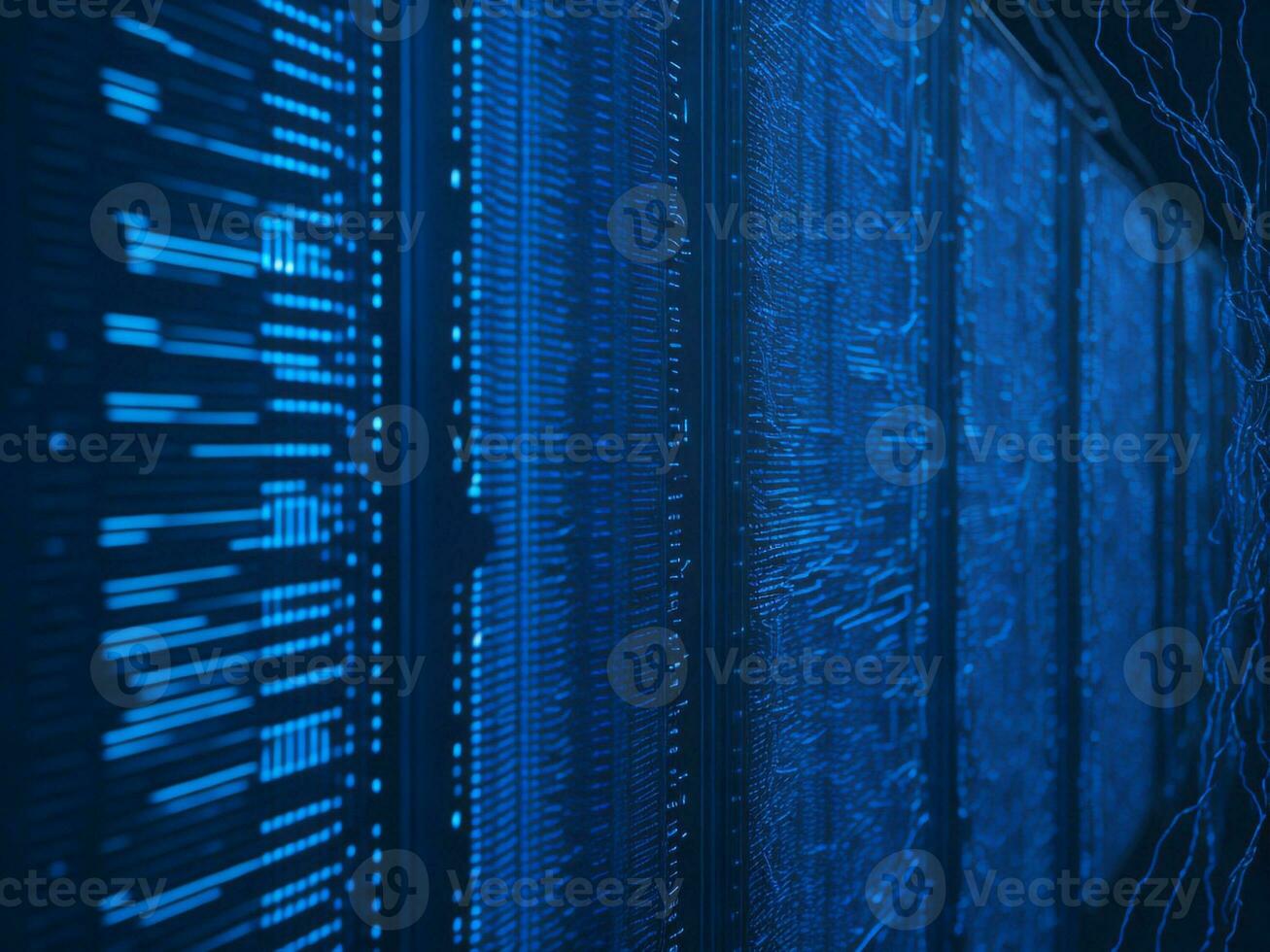 AI generated Digital Cyberspace with Particles and Digital Data Network Connections. High Speed Connection and Data Analysis Technology Digital Abstract Background Concept. 3d rendering photo