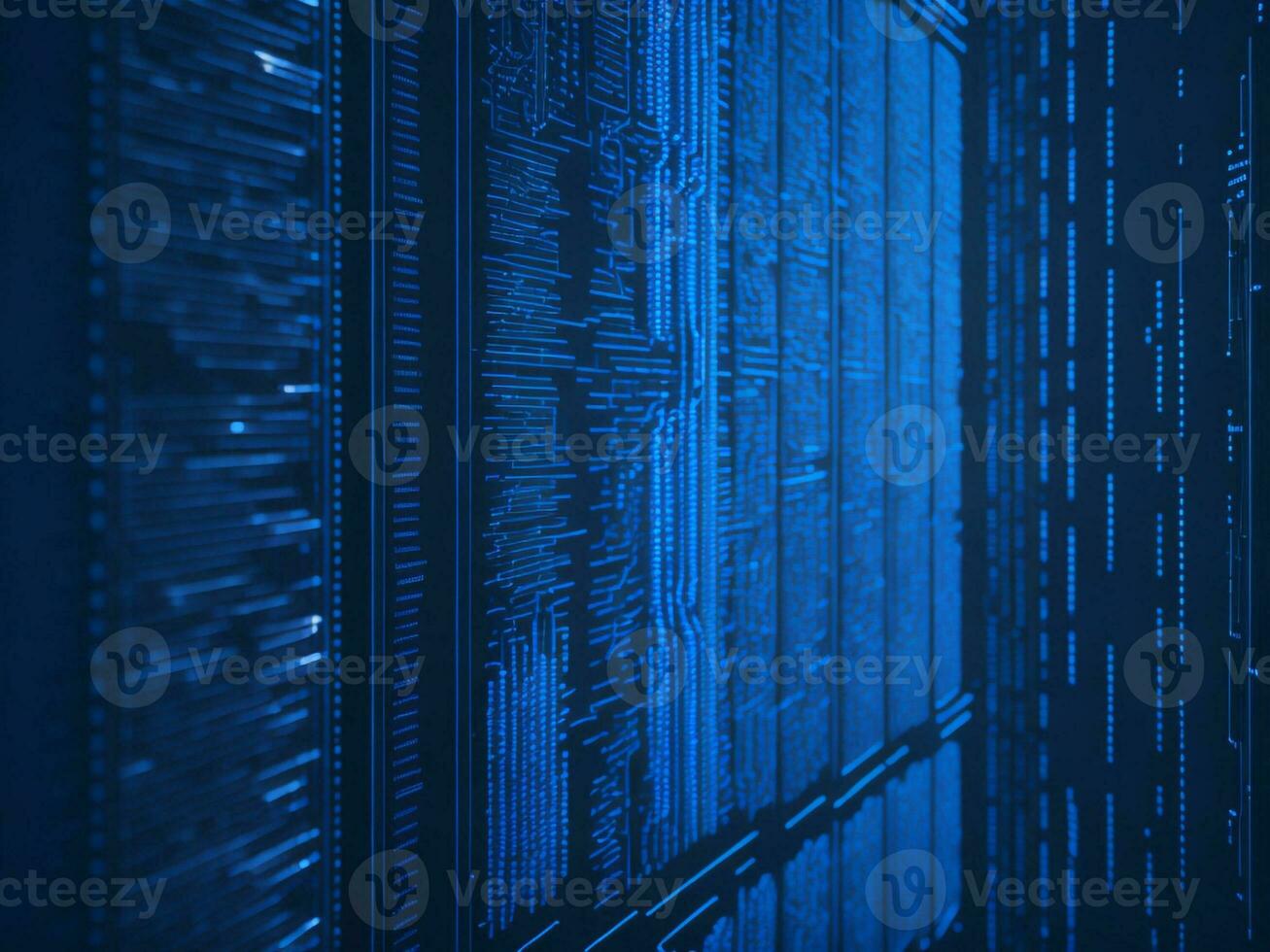 AI generated Digital Cyberspace with Particles and Digital Data Network Connections. High Speed Connection and Data Analysis Technology Digital Abstract Background Concept. 3d rendering photo