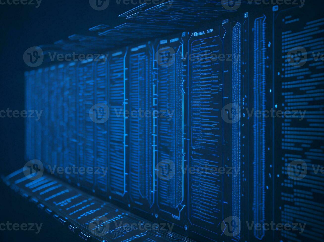 AI generated Digital Cyberspace with Particles and Digital Data Network Connections. High Speed Connection and Data Analysis Technology Digital Abstract Background Concept. 3d rendering photo