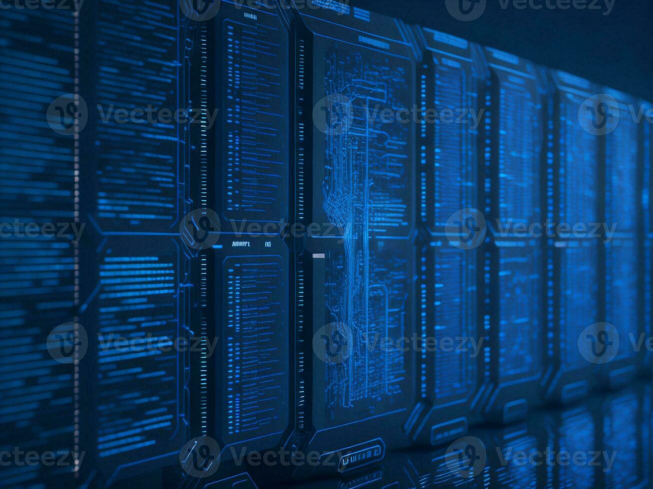 AI generated Digital Cyberspace with Particles and Digital Data Network Connections. High Speed Connection and Data Analysis Technology Digital Abstract Background Concept. 3d rendering photo