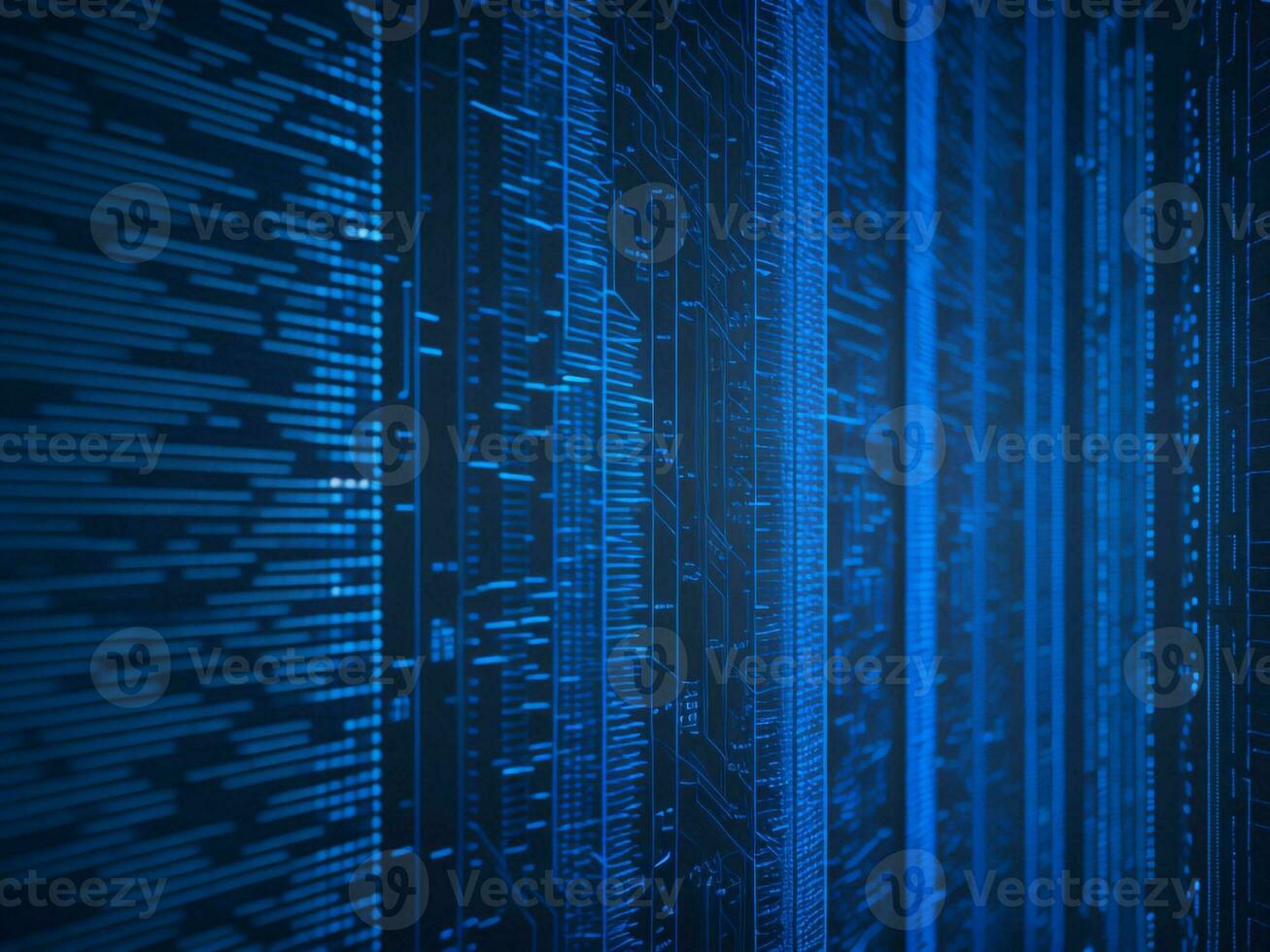 AI generated Digital Cyberspace with Particles and Digital Data Network Connections. High Speed Connection and Data Analysis Technology Digital Abstract Background Concept. 3d rendering photo