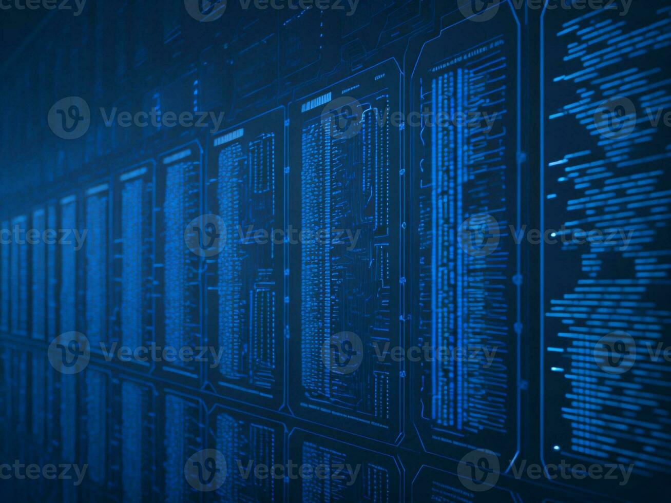AI generated Digital Cyberspace with Particles and Digital Data Network Connections. High Speed Connection and Data Analysis Technology Digital Abstract Background Concept. 3d rendering photo