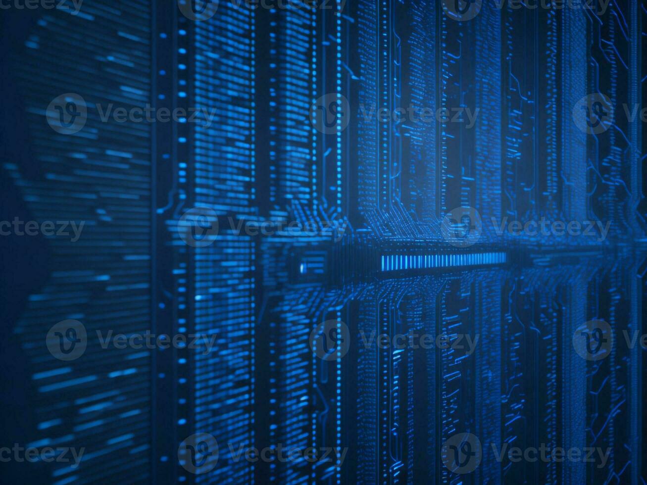 AI generated Digital Cyberspace with Particles and Digital Data Network Connections. High Speed Connection and Data Analysis Technology Digital Abstract Background Concept. 3d rendering photo
