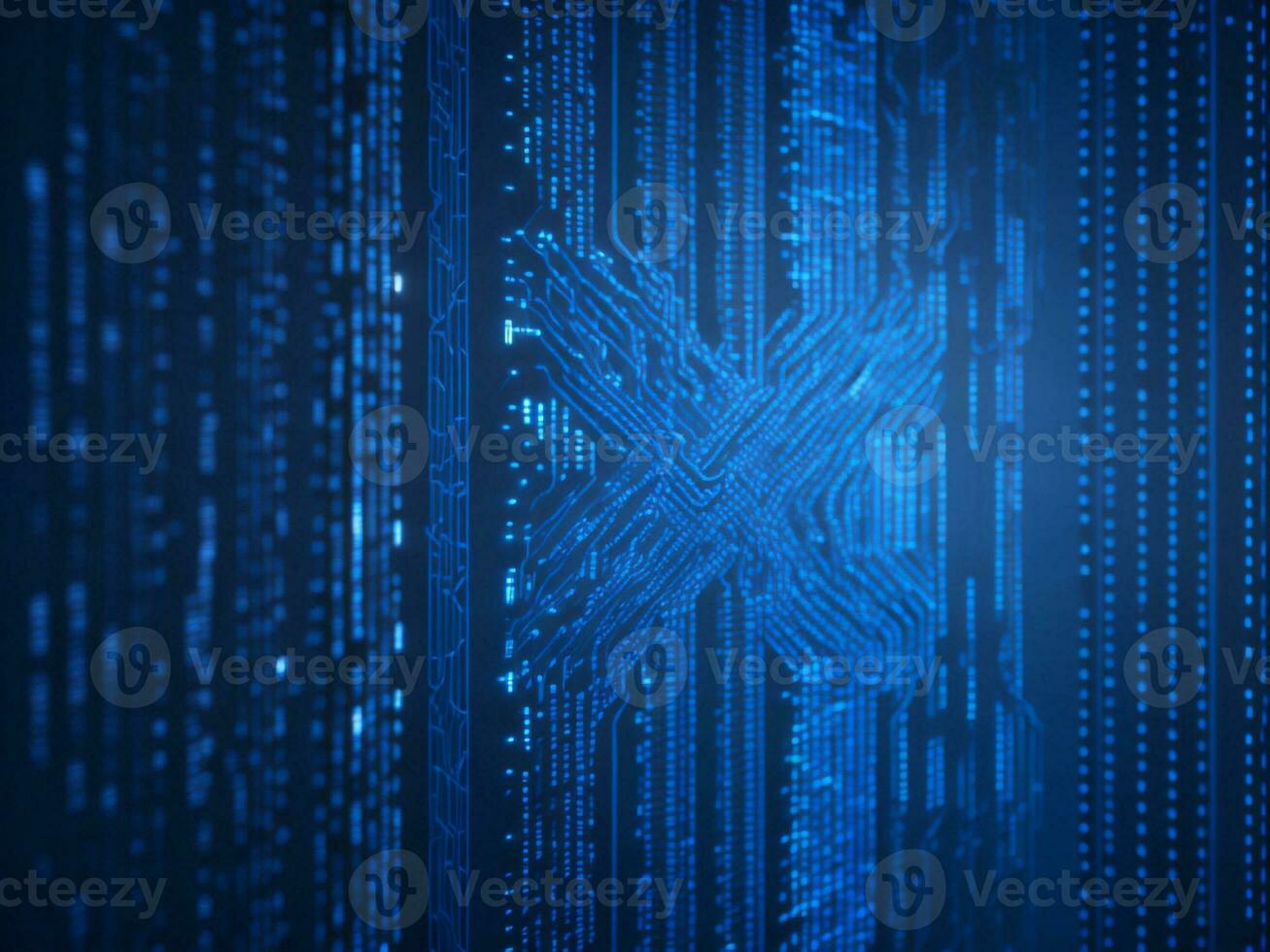 AI generated Digital Cyberspace with Particles and Digital Data Network Connections. High Speed Connection and Data Analysis Technology Digital Abstract Background Concept. 3d rendering photo
