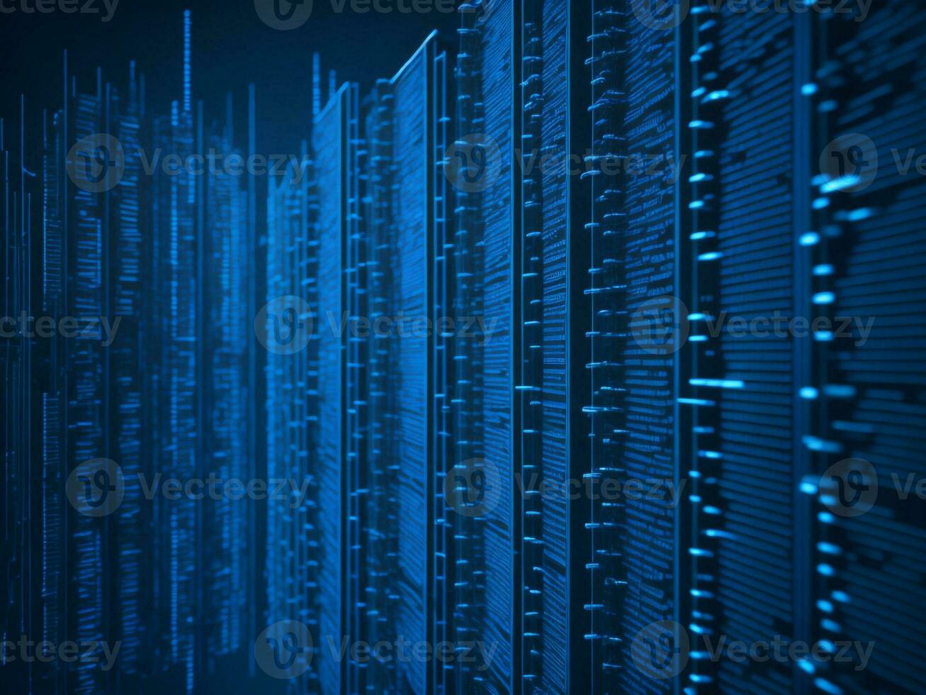 AI generated Digital Cyberspace with Particles and Digital Data Network Connections. High Speed Connection and Data Analysis Technology Digital Abstract Background Concept. 3d rendering photo