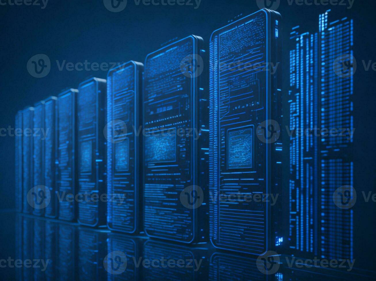 AI generated Digital Cyberspace with Particles and Digital Data Network Connections. High Speed Connection and Data Analysis Technology Digital Abstract Background Concept. 3d rendering photo