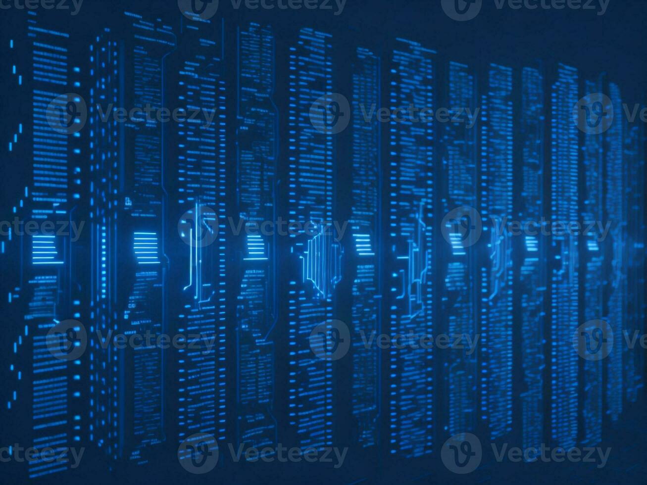 AI generated Digital Cyberspace with Particles and Digital Data Network Connections. High Speed Connection and Data Analysis Technology Digital Abstract Background Concept. 3d rendering photo