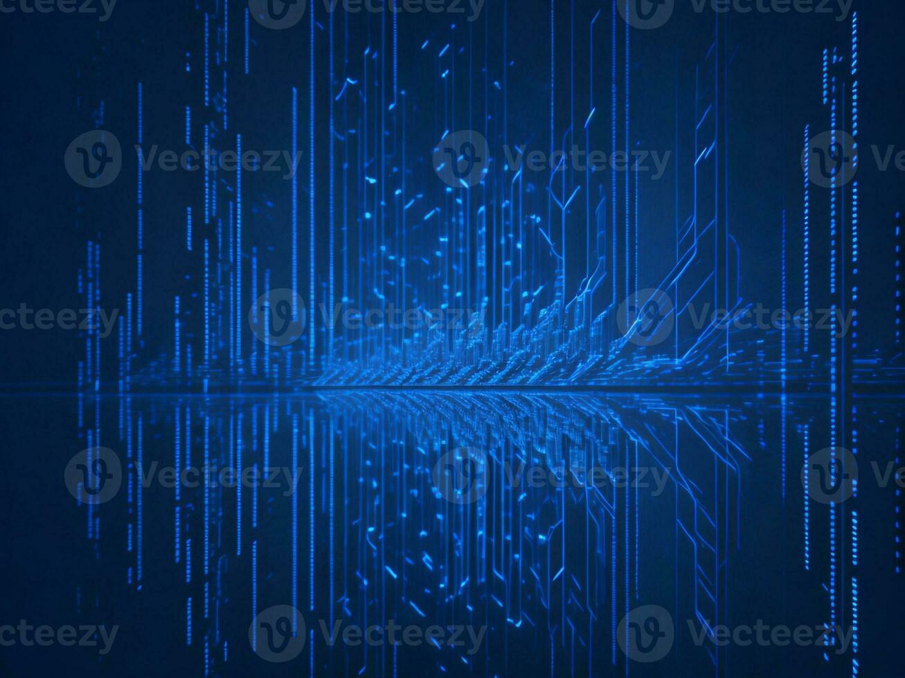 AI generated Digital Cyberspace with Particles and Digital Data Network Connections. High Speed Connection and Data Analysis Technology Digital Abstract Background Concept. 3d rendering photo