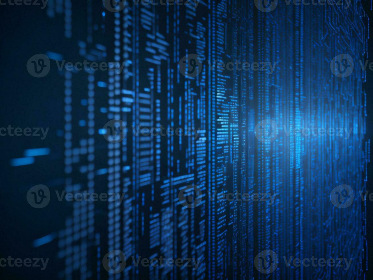 AI generated Digital Cyberspace with Particles and Digital Data Network Connections. High Speed Connection and Data Analysis Technology Digital Abstract Background Concept. 3d rendering photo