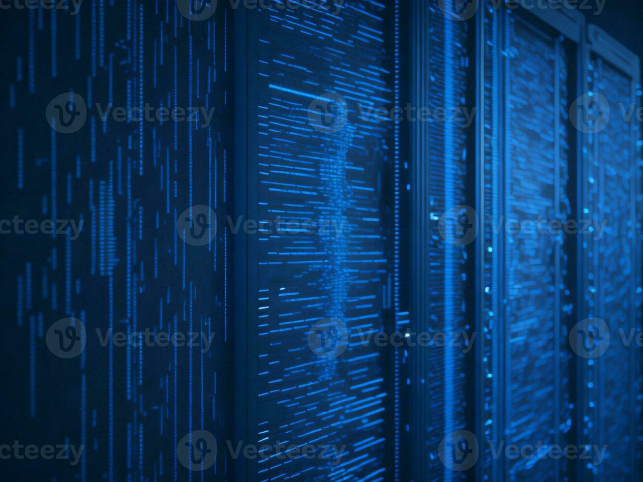 AI generated Digital Cyberspace with Particles and Digital Data Network Connections. High Speed Connection and Data Analysis Technology Digital Abstract Background Concept. 3d rendering photo