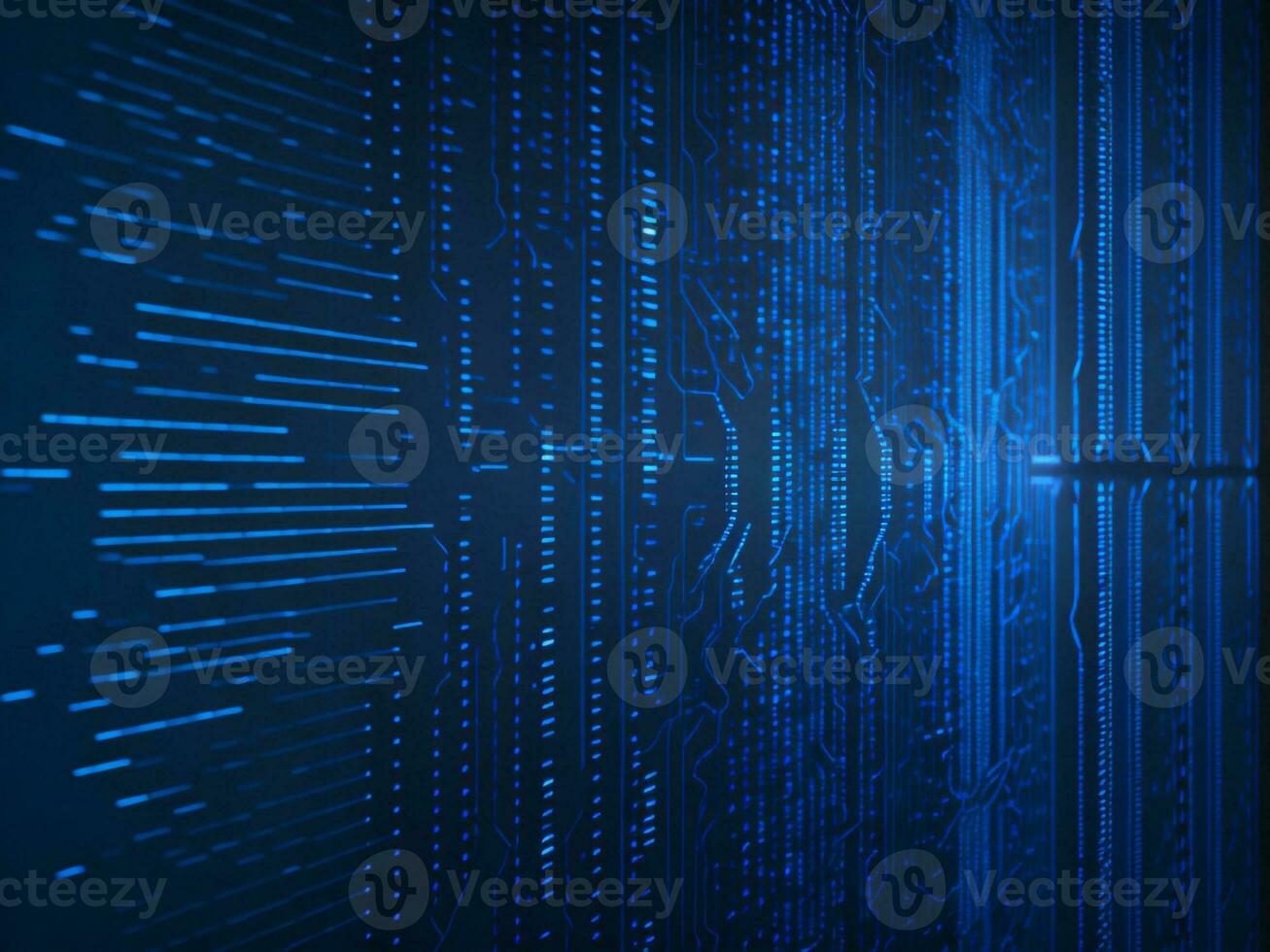 AI generated Digital Cyberspace with Particles and Digital Data Network Connections. High Speed Connection and Data Analysis Technology Digital Abstract Background Concept. 3d rendering photo