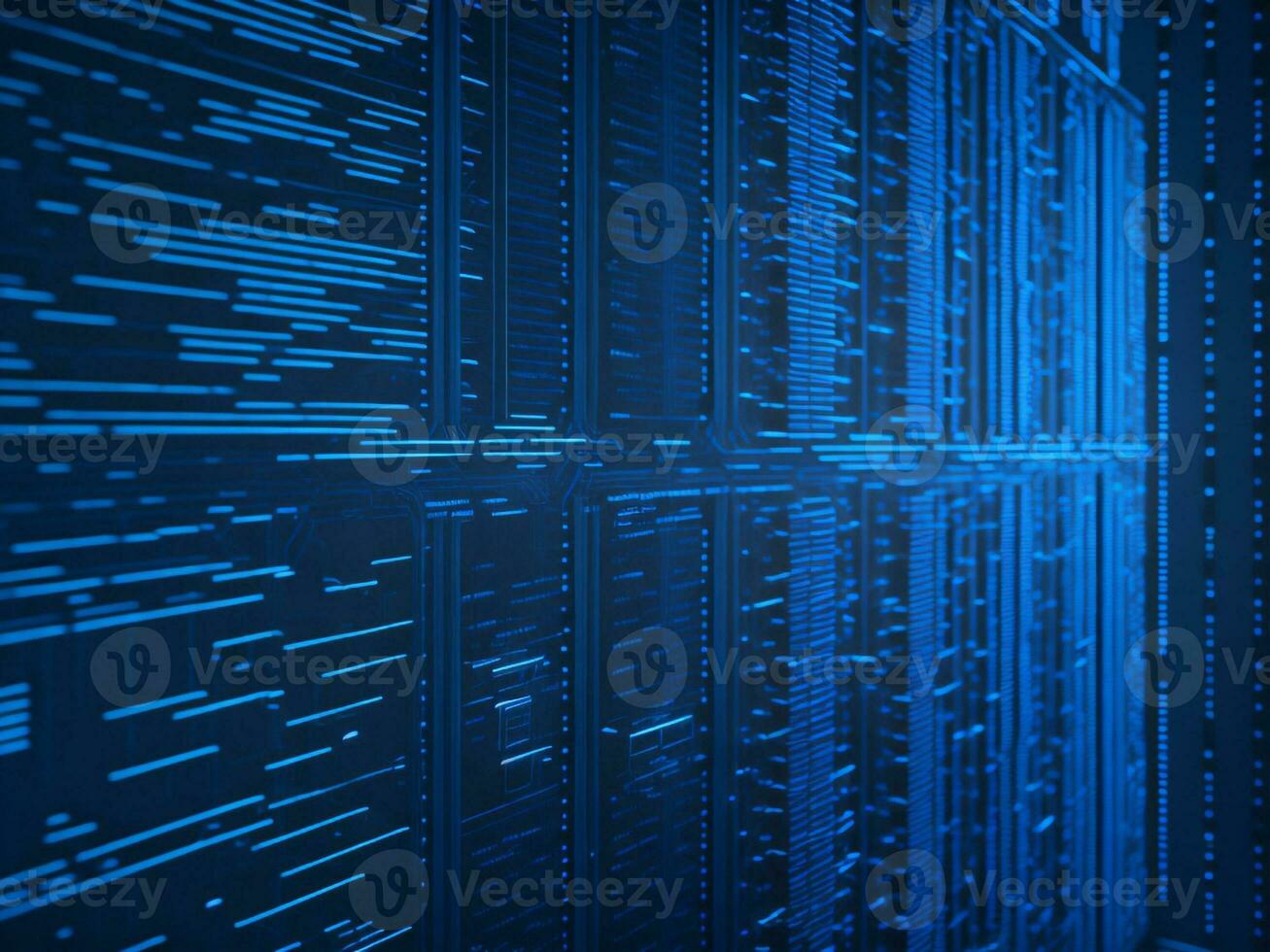AI generated Digital Cyberspace with Particles and Digital Data Network Connections. High Speed Connection and Data Analysis Technology Digital Abstract Background Concept. 3d rendering photo