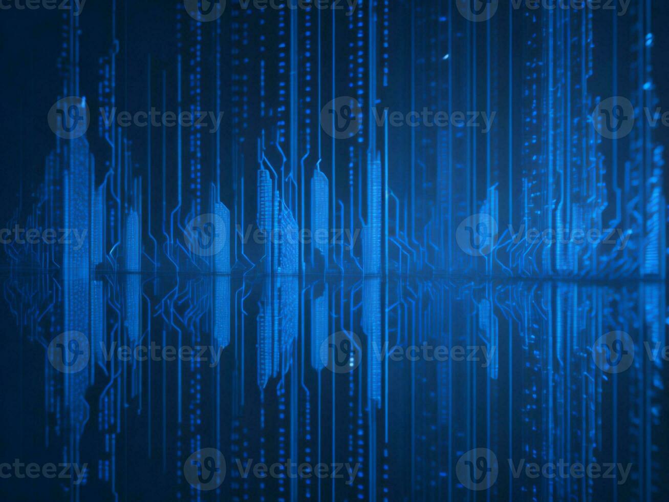 AI generated Digital Cyberspace with Particles and Digital Data Network Connections. High Speed Connection and Data Analysis Technology Digital Abstract Background Concept. 3d rendering photo