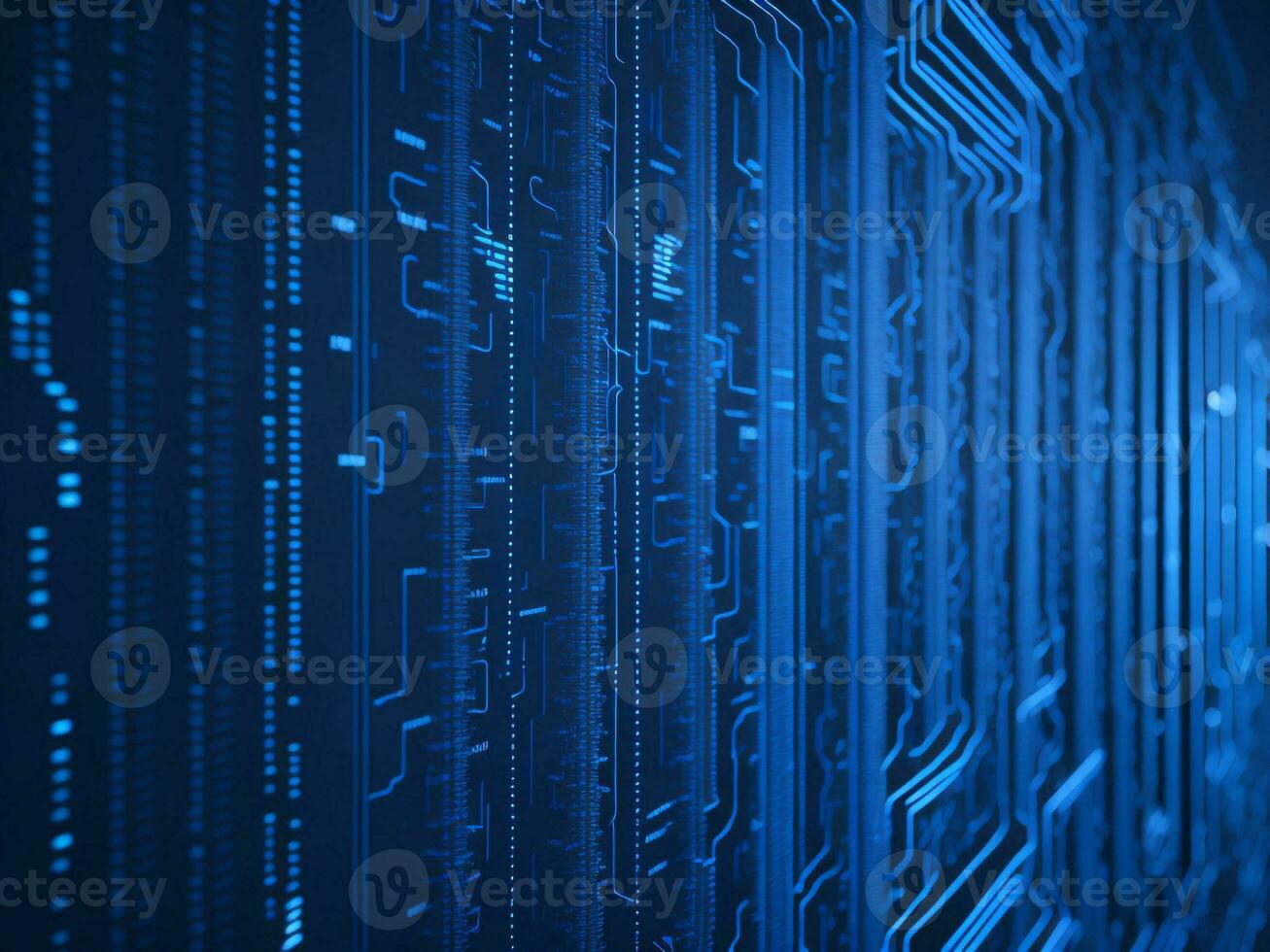 AI generated Digital Cyberspace with Particles and Digital Data Network Connections. High Speed Connection and Data Analysis Technology Digital Abstract Background Concept. 3d rendering photo