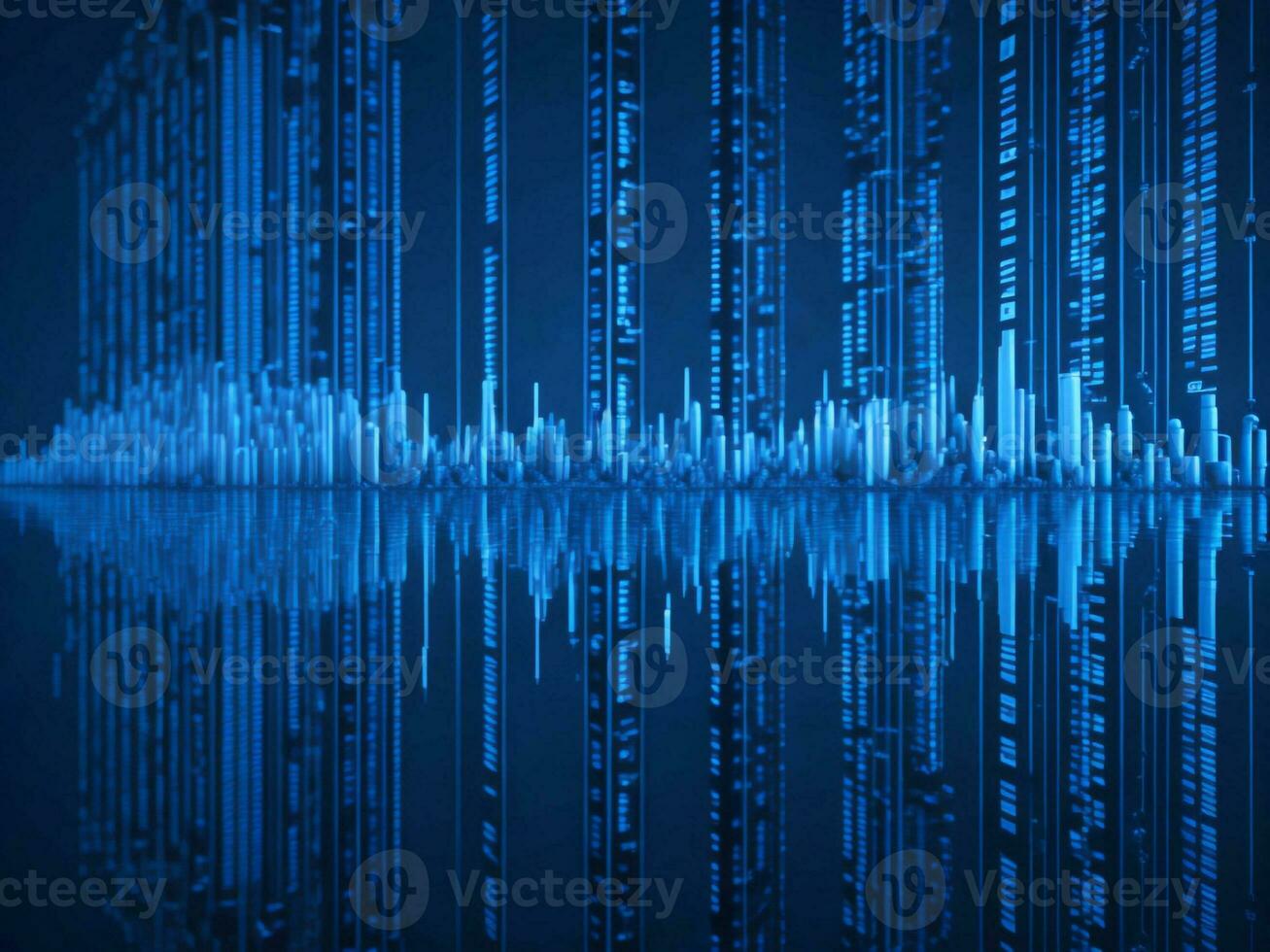 AI generated Digital Cyberspace with Particles and Digital Data Network Connections. High Speed Connection and Data Analysis Technology Digital Abstract Background Concept. 3d rendering photo