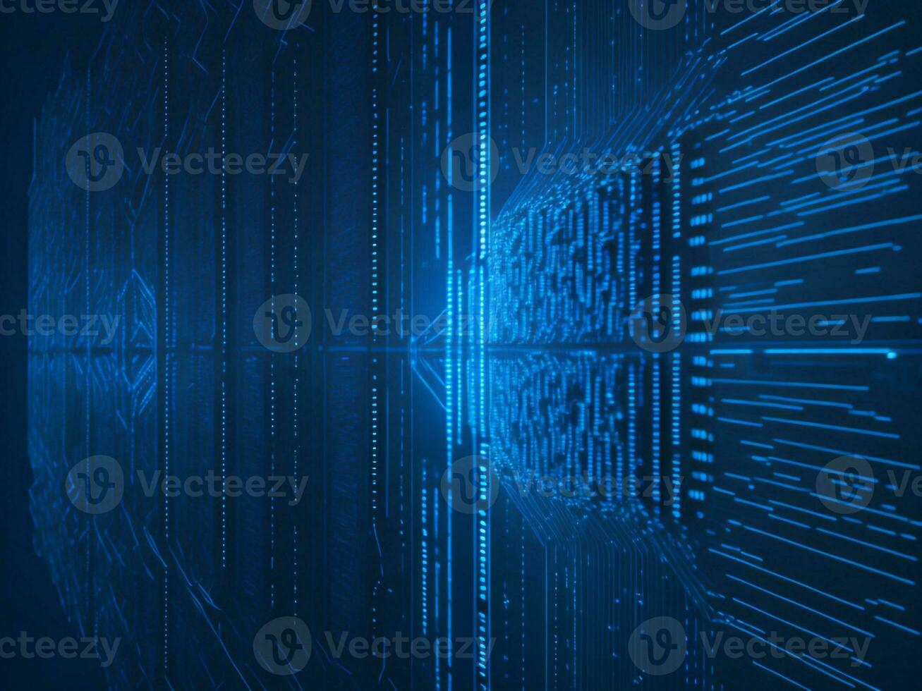 AI generated Digital Cyberspace with Particles and Digital Data Network Connections. High Speed Connection and Data Analysis Technology Digital Abstract Background Concept. 3d rendering photo