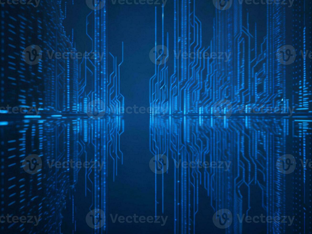 AI generated Digital Cyberspace with Particles and Digital Data Network Connections. High Speed Connection and Data Analysis Technology Digital Abstract Background Concept. 3d rendering photo