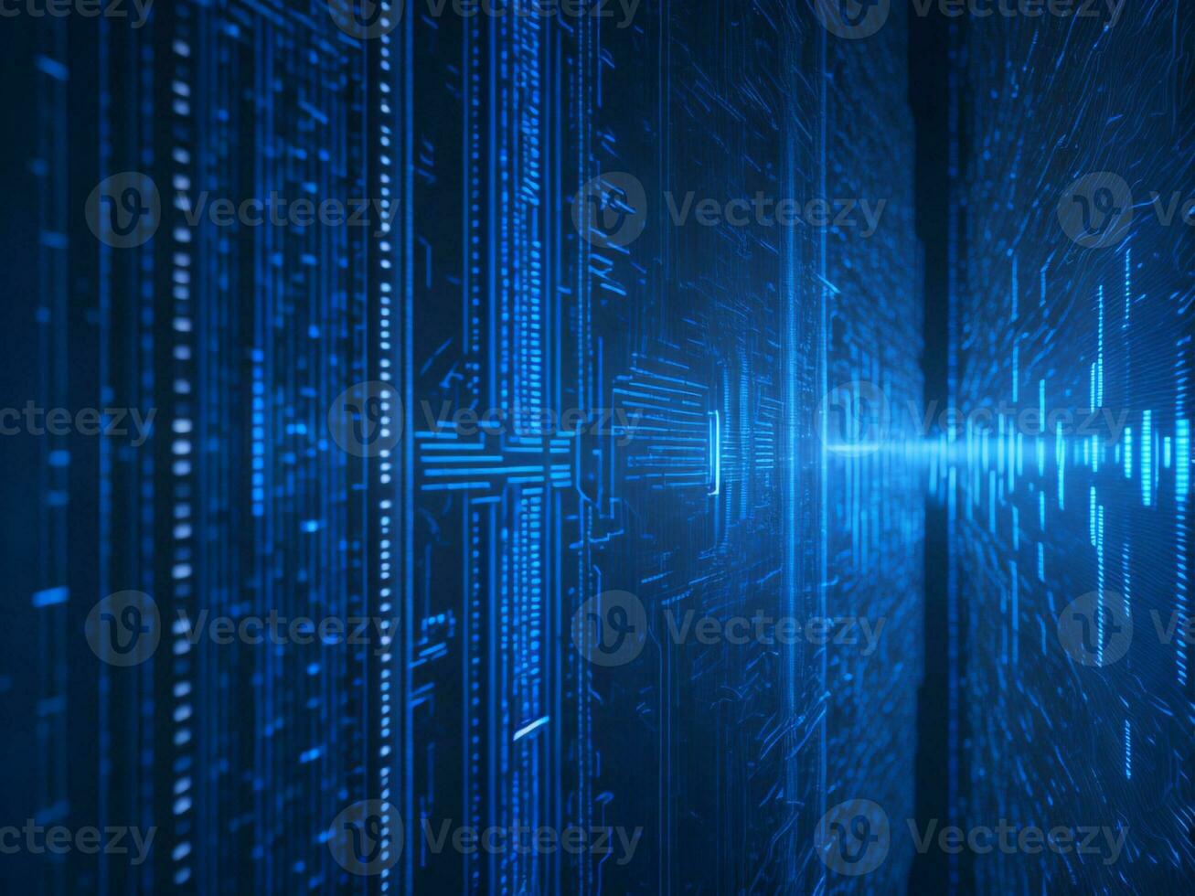 AI generated Digital Cyberspace with Particles and Digital Data Network Connections. High Speed Connection and Data Analysis Technology Digital Abstract Background Concept. 3d rendering photo