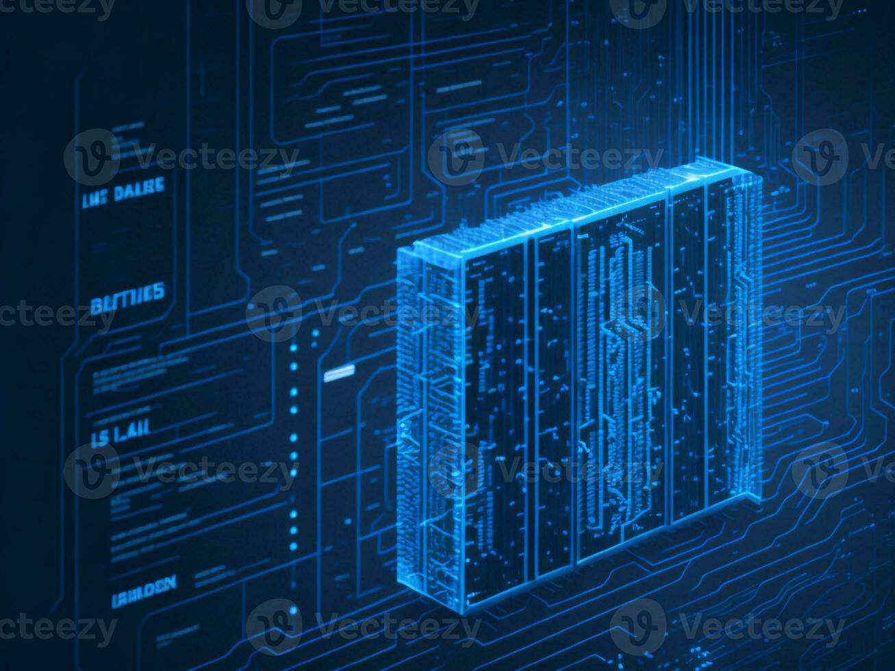 AI generated Digital Cyberspace with Particles and Digital Data Network Connections. High Speed Connection and Data Analysis Technology Digital Abstract Background Concept. 3d rendering photo