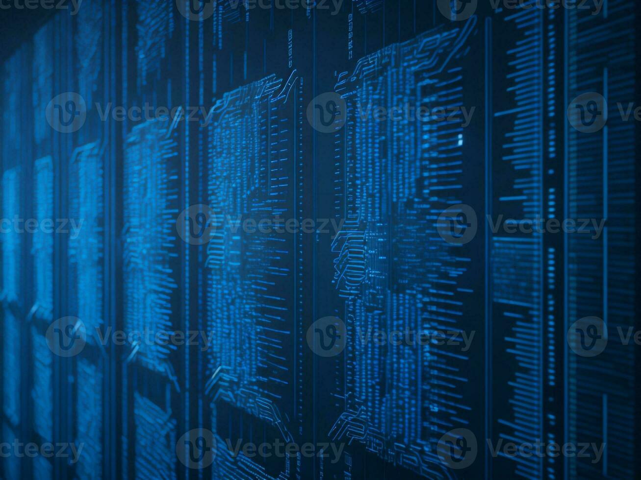 AI generated Digital Cyberspace with Particles and Digital Data Network Connections. High Speed Connection and Data Analysis Technology Digital Abstract Background Concept. 3d rendering photo