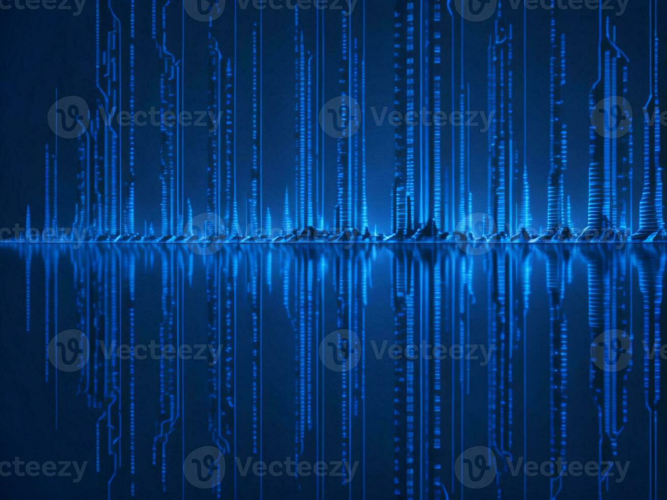 AI generated Digital Cyberspace with Particles and Digital Data Network Connections. High Speed Connection and Data Analysis Technology Digital Abstract Background Concept. 3d rendering photo