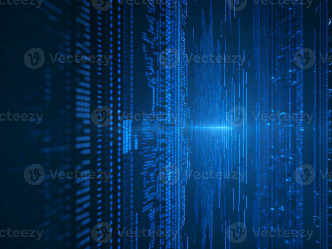 AI generated Digital Cyberspace with Particles and Digital Data Network Connections. High Speed Connection and Data Analysis Technology Digital Abstract Background Concept. 3d rendering photo