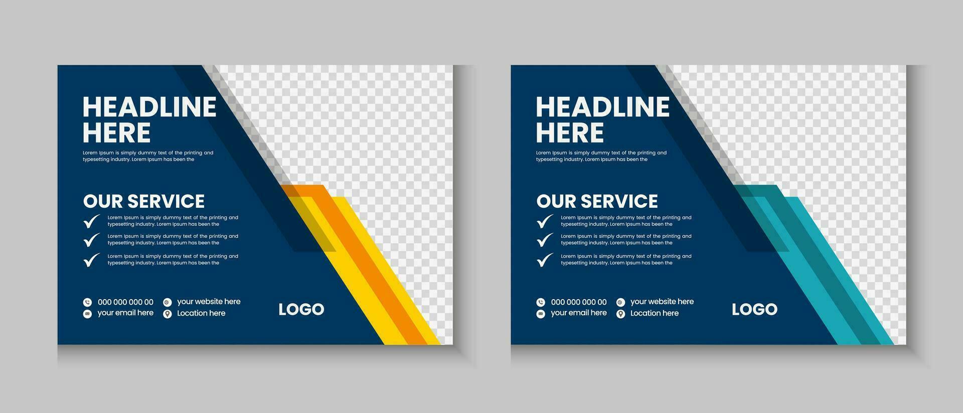 Horizontal or widescreen flyer cover letter layout, brochure, annual report, letterhead, company profile, magazine, business presentation template design vector