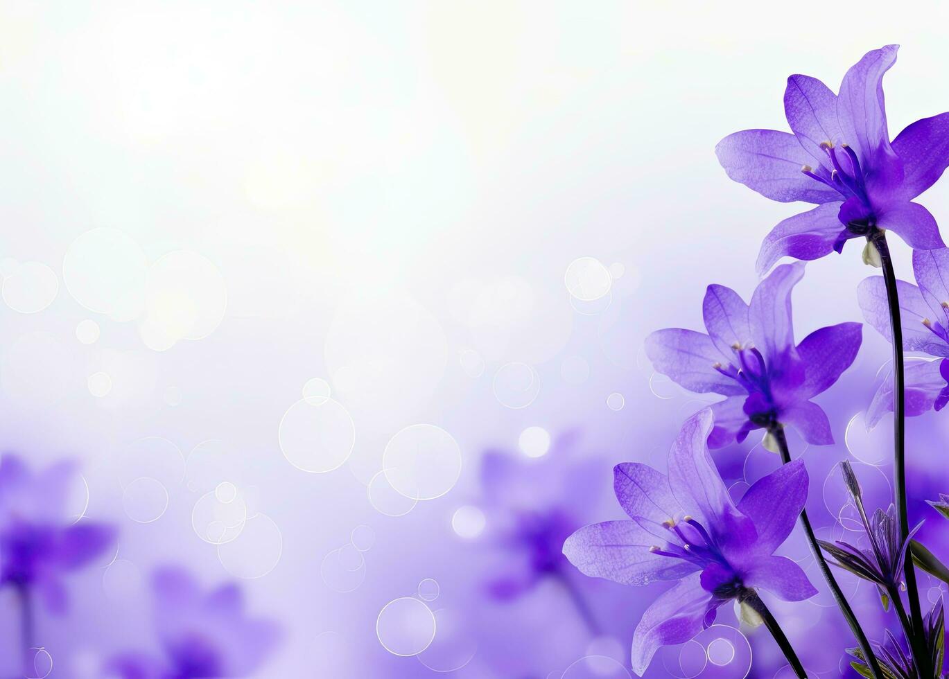AI generated Abstract spring background with purple flowers. AI Generated photo