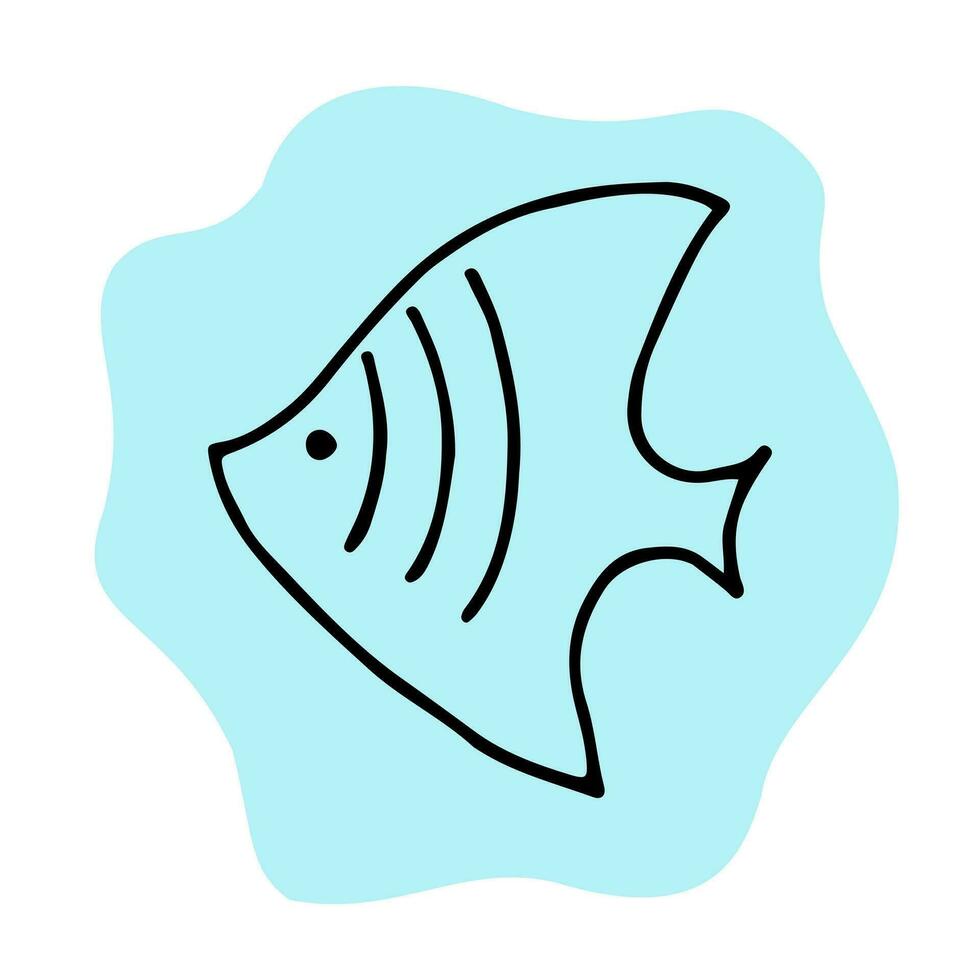 Fish doodle line hand drawing editable vector illustration