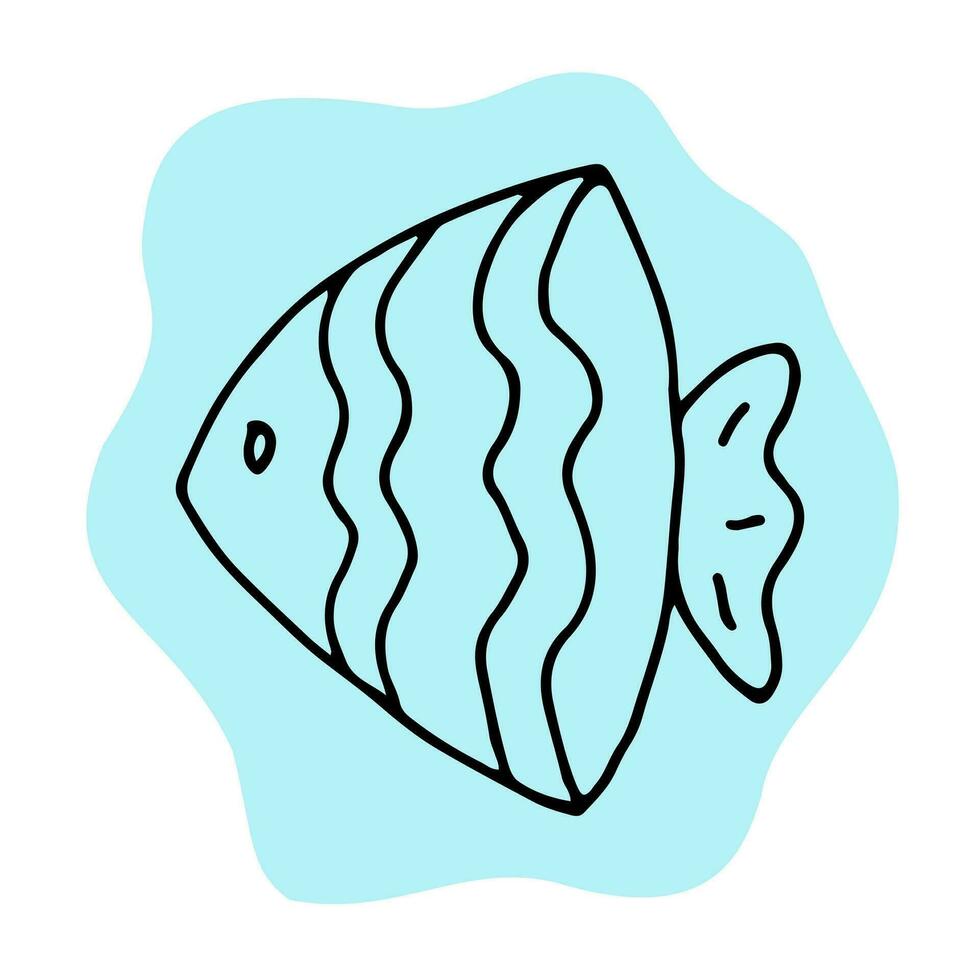 Fish doodle line hand drawing editable vector illustration