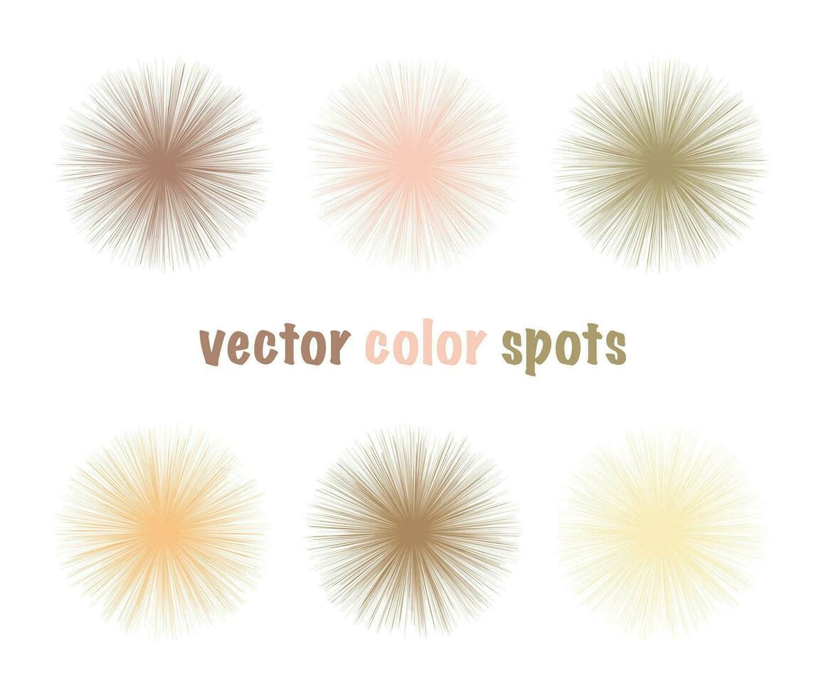 Set of vector color editable fur spots. Nude pastel circles. Gentle beige abstract shapes for your design