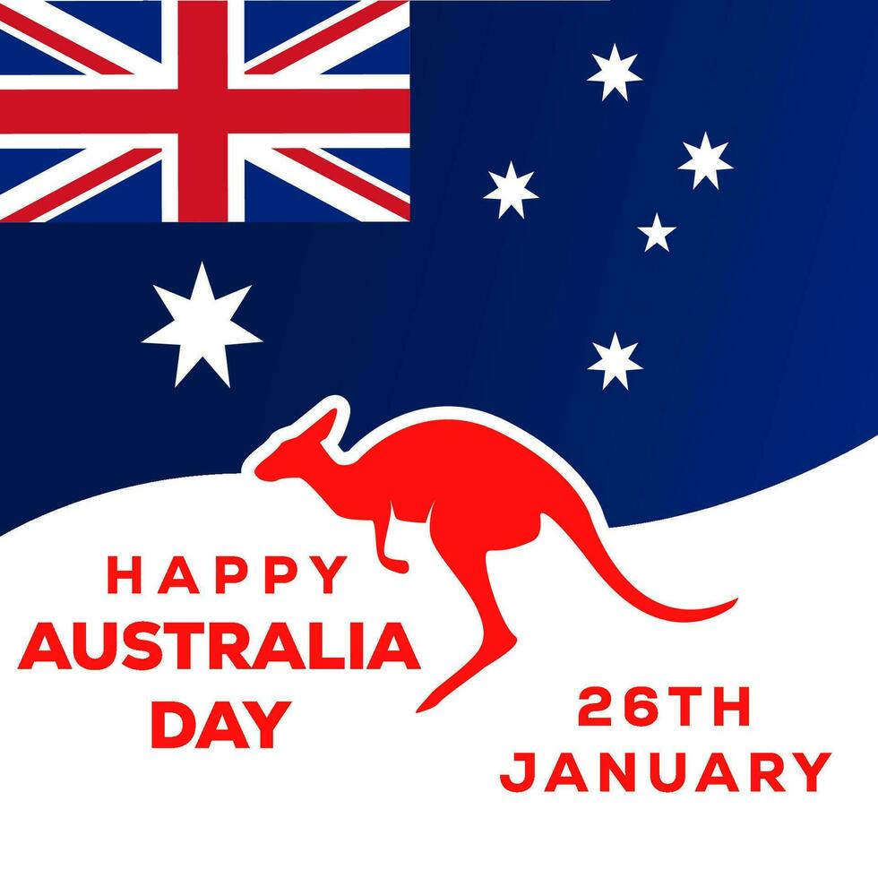 vector flat design happy australia day illustration