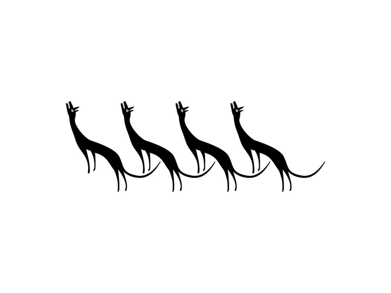 A Pack of Wolves, Naive Illustration, can use for Logo Gram, Art Illustration, Decoration, Ornate or Graphic Design Element. Vector Illustration