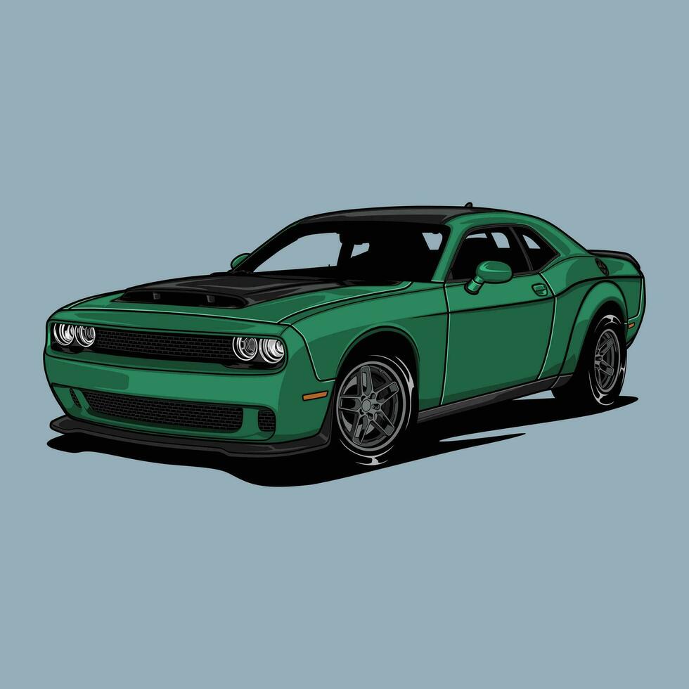 Challenger SRT Demon Green vector