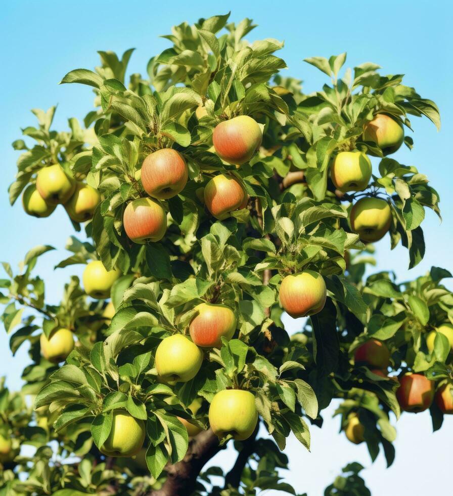 ai generado un hermosa verde manzana árbol. ai generado foto