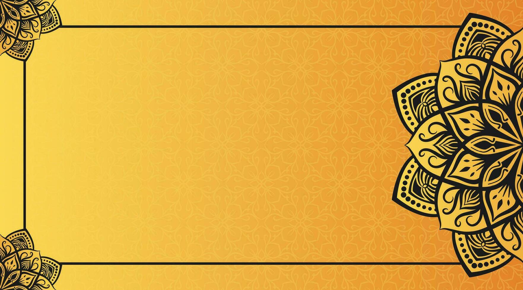 yellow abstract background, with ornamental mandala 35230984 Vector Art