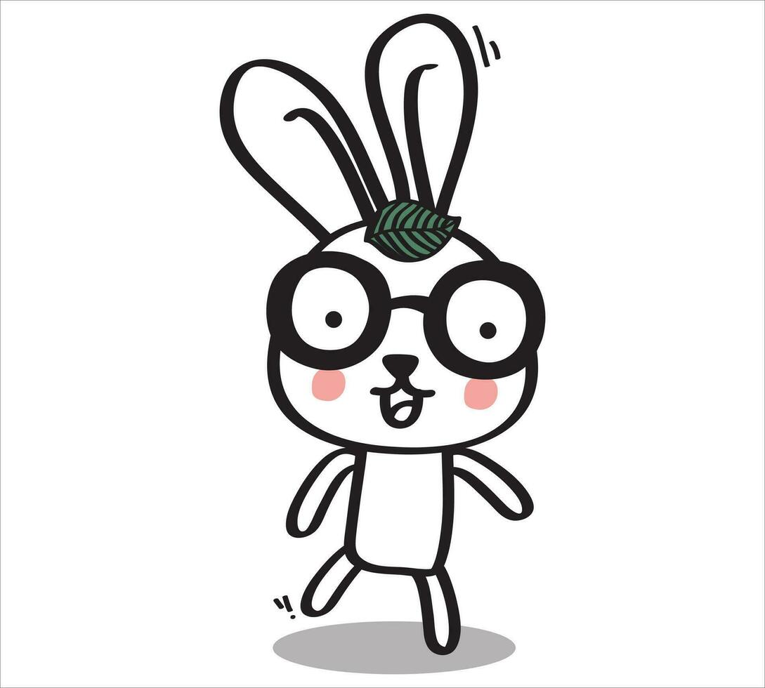 Cute easter white bunny. Rabbit cartoon vector collection. Animal character.
